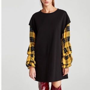 Zara size S plaid sleeve dress